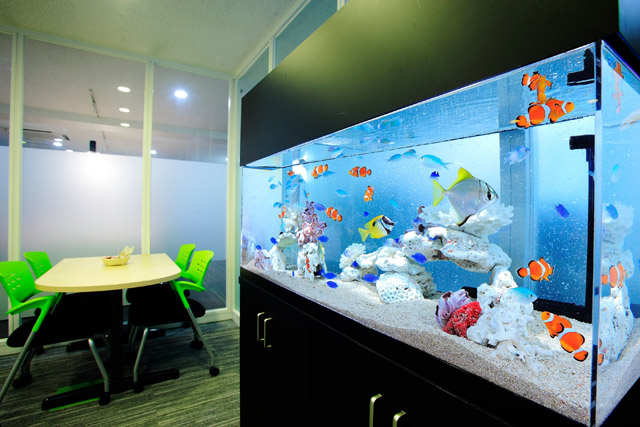 レンタル会議室前のアクアリウム